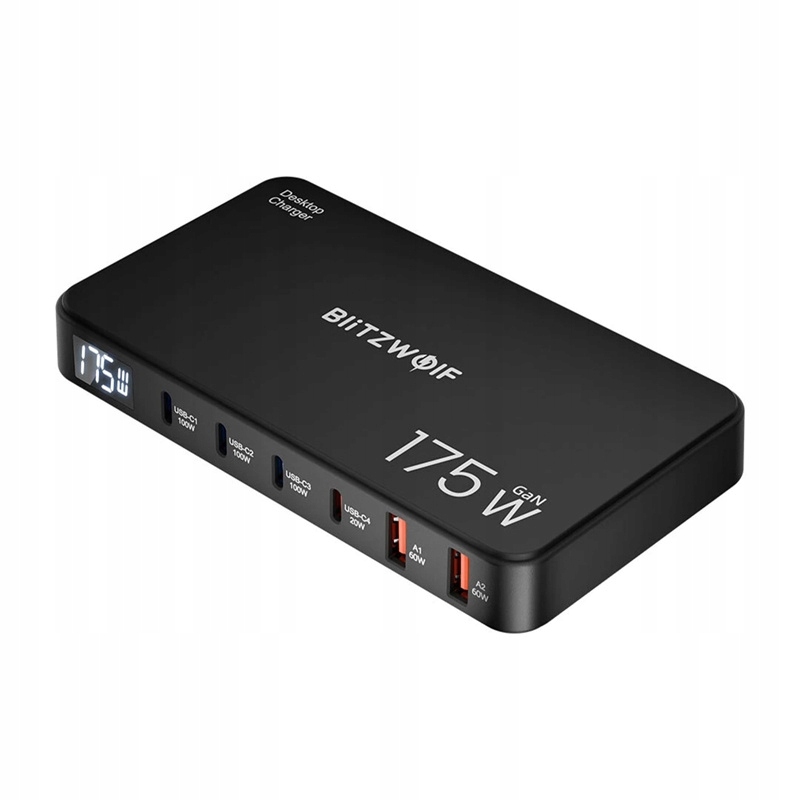 Blitzwolf BW-S30 Nabíjecí stanice 6v1 4x Usb-c 2x Usb 175W Pps Pd Qc 1m
