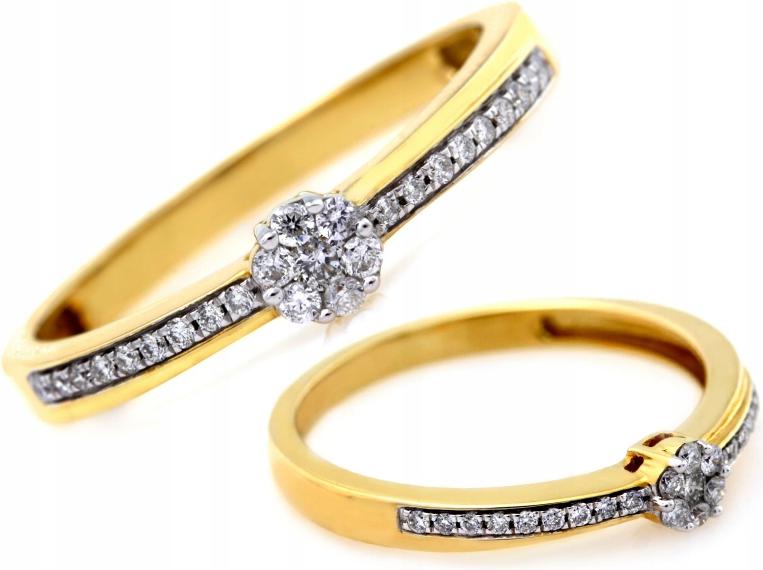 Prstýnek 585 s ozdobnými brilianty 0.15 ct r14 jako dárek