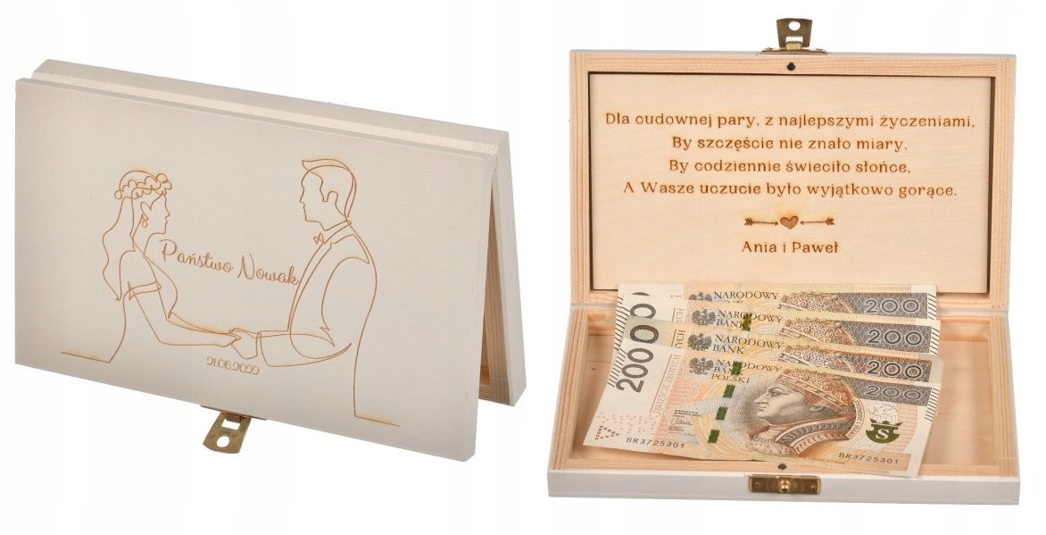 

Pudełko na pieniądze Grawer Ślub wesele