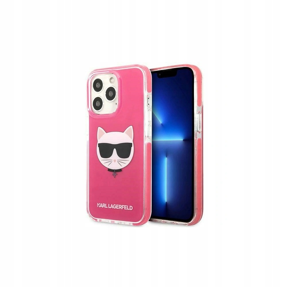 Karl Lagerfeld Choupette Head Pouzdro pro iPhone 13 Pro Fuchsiové pouzdro Obal
