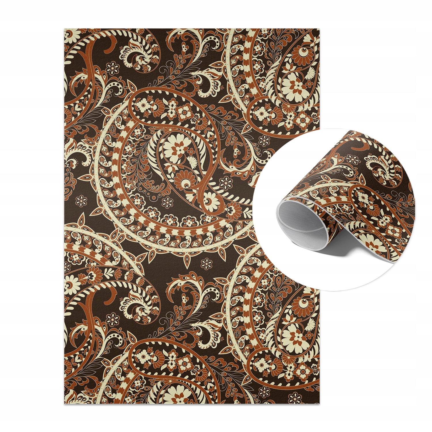 Winylowy Dywan Na Taras Z Dekoracyjnym Nadrukiem Paisley retro 150x225