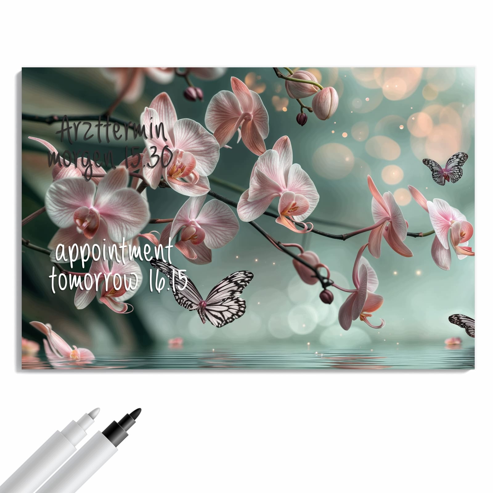 Magnetická tabule Orchideje Motýl 60 × 40 cm