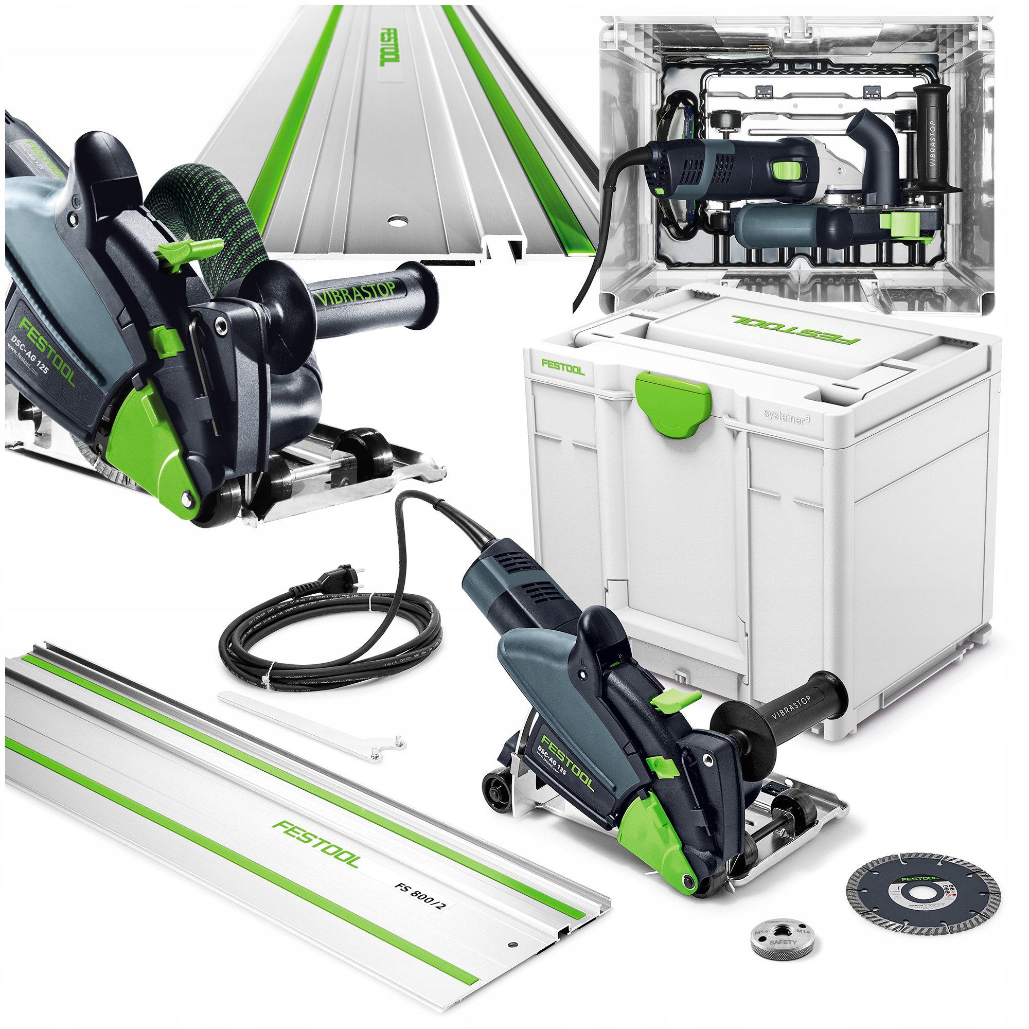 Szlifierka Kątowa 125 Festool Dsc-ag 125-Plus-FS Kątówka Tarcza Diamentowa