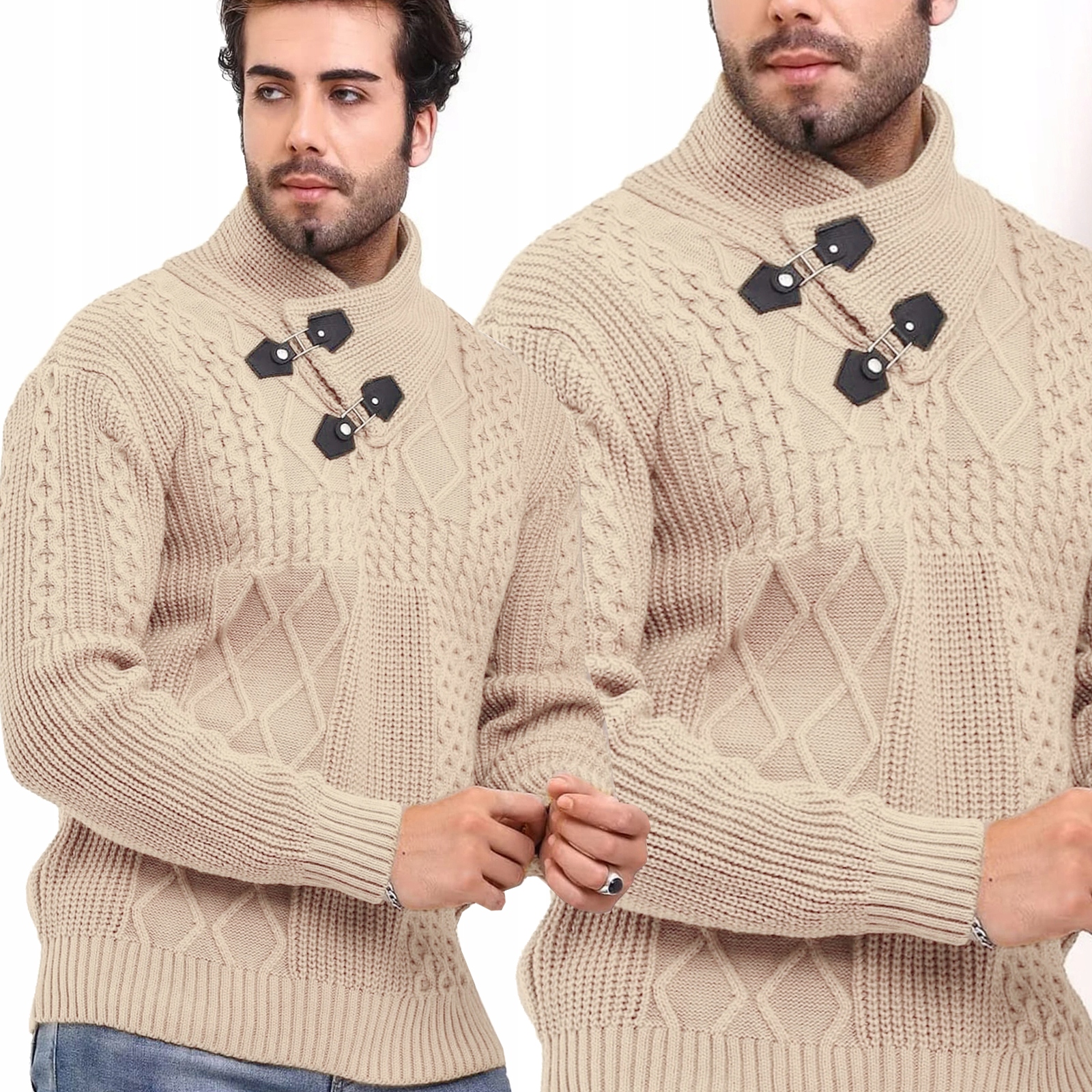 Pánský svetr silný teplý vlněný Rolák se stojáčkem