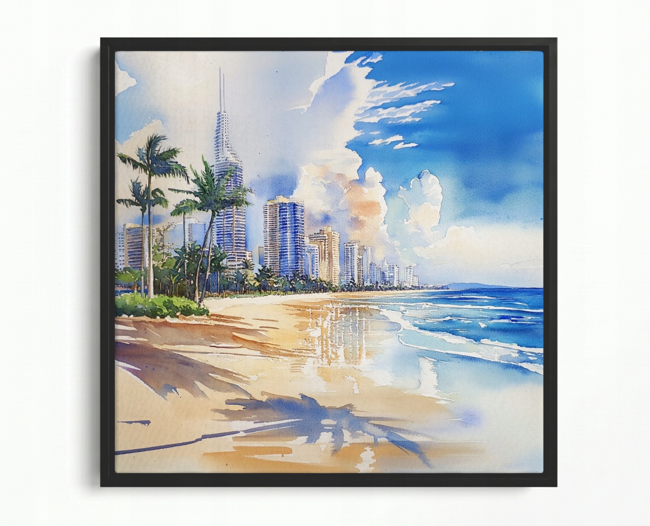 Obraz Rama American Box Krajina Město Pláž Oceán Mrakodrapy Austrálie 40x40