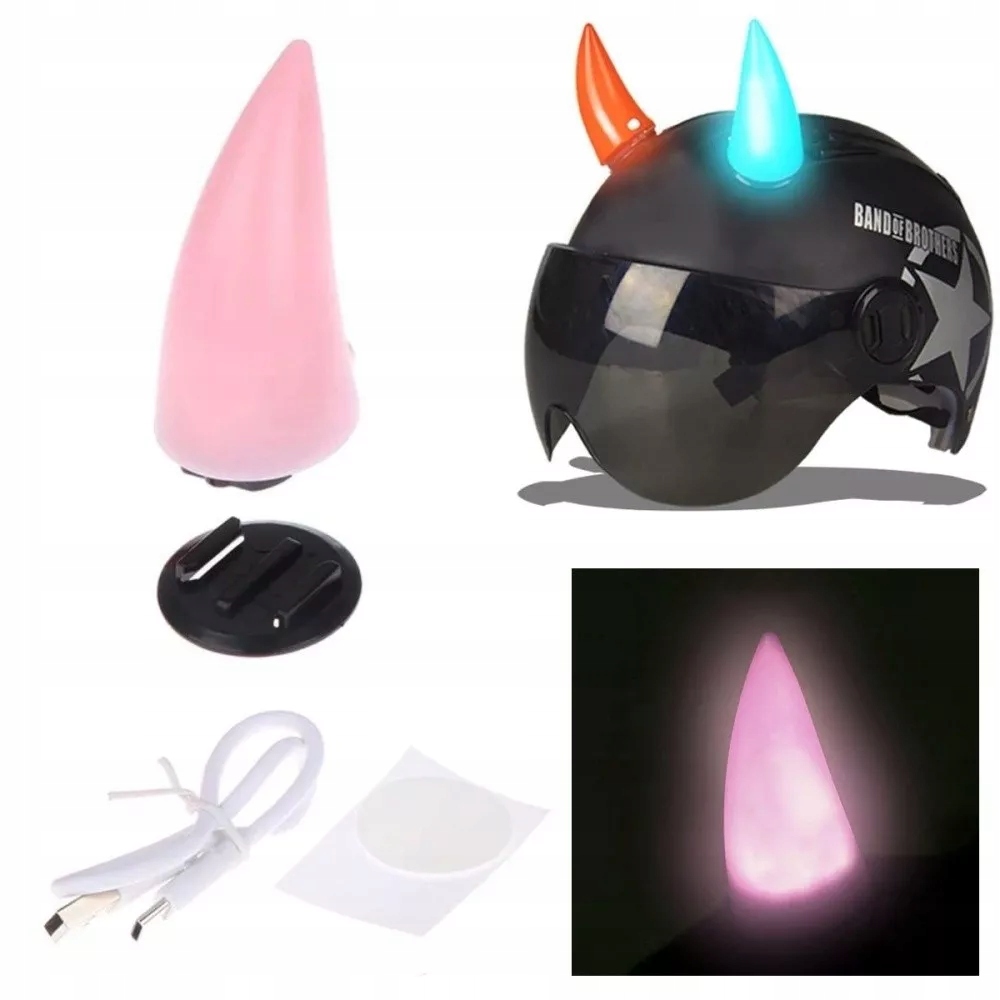 Rogi do kasku świecące - LED 1szt Różowy EAN (GTIN) 6931313684875