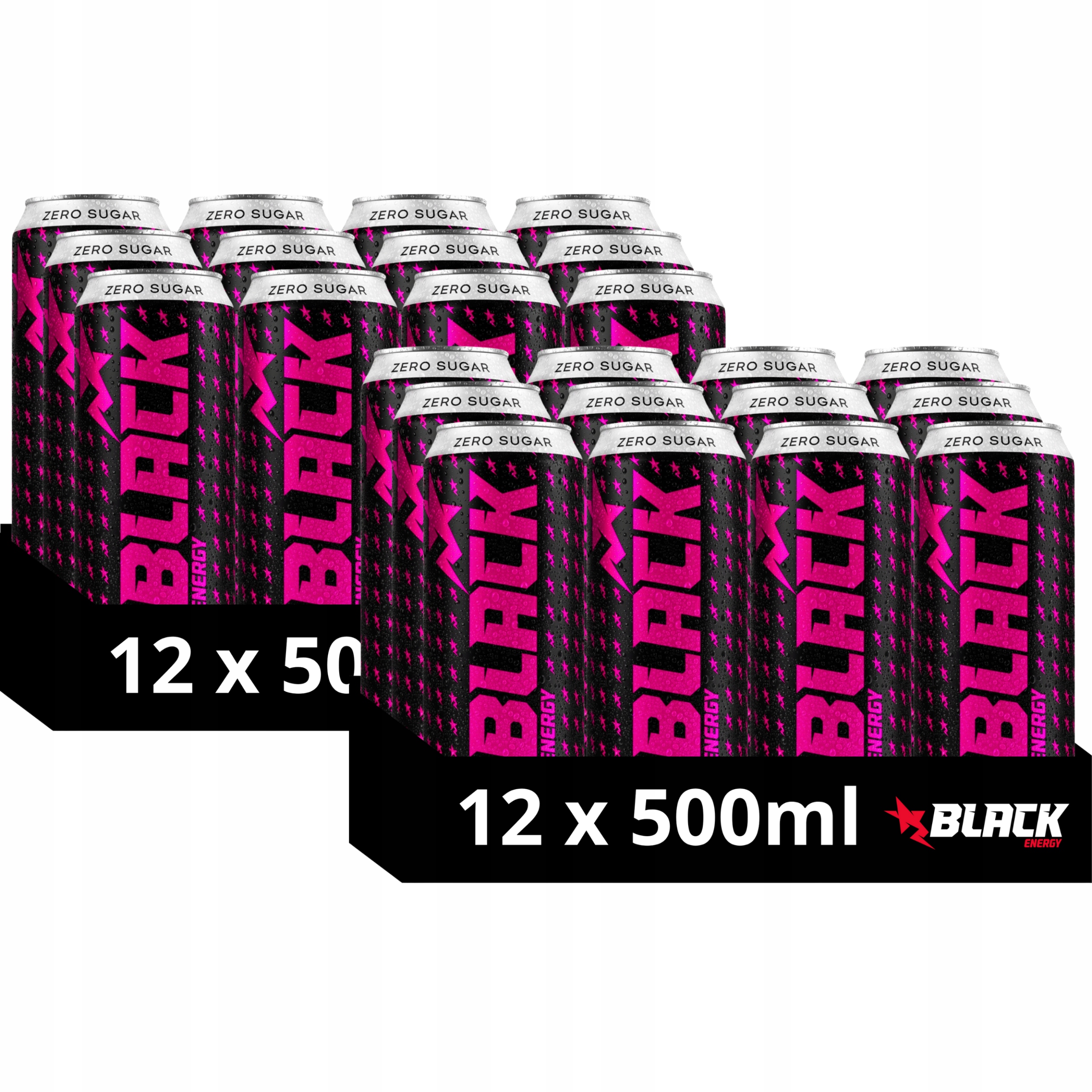 Levně Black Energy Zero Wild Strawberry energetický nápoj 500 ml x 24 kusů