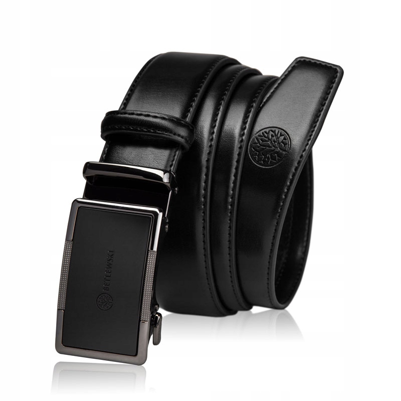 Betlewski modny pasek dla mężczyzn ze skóry naturalnej mocna klamra auto