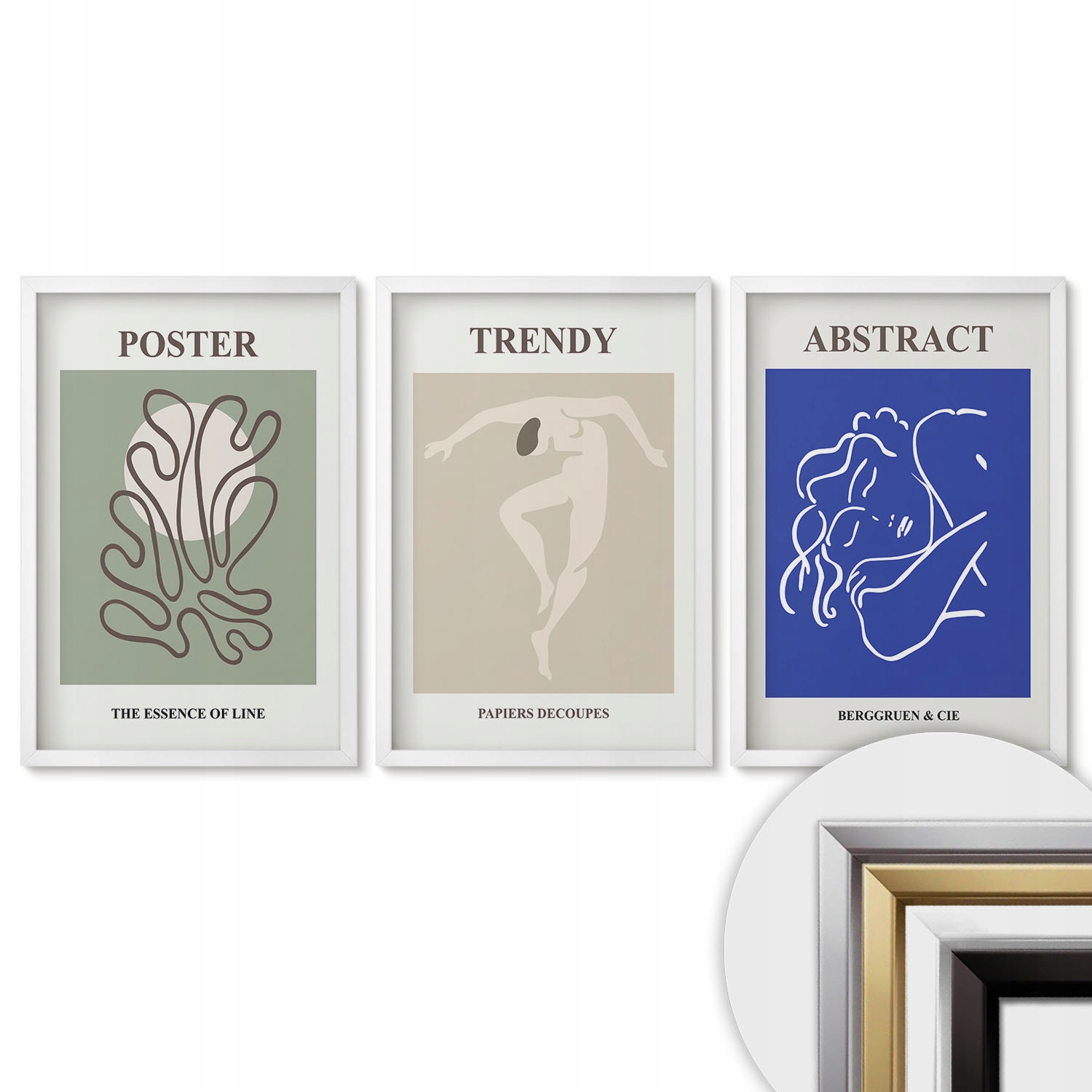 40x60 Sada obrazov v ráme Henri Matisse s pastelovou grafikou