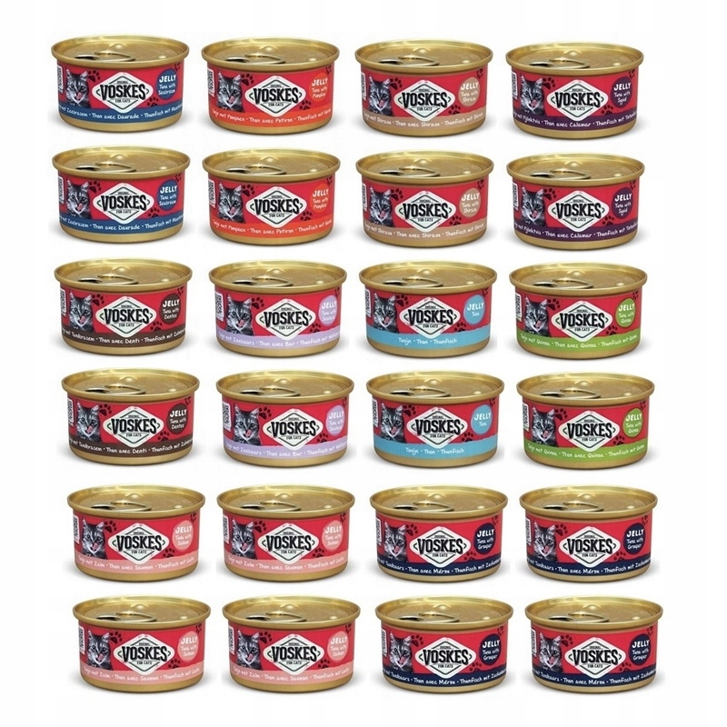 Voskes krmivo pro kočky pro kočky 10 příchutí 24x85 g