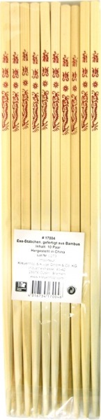 

Pałeczki bambusowe 10 par kwadratowe z wzorem