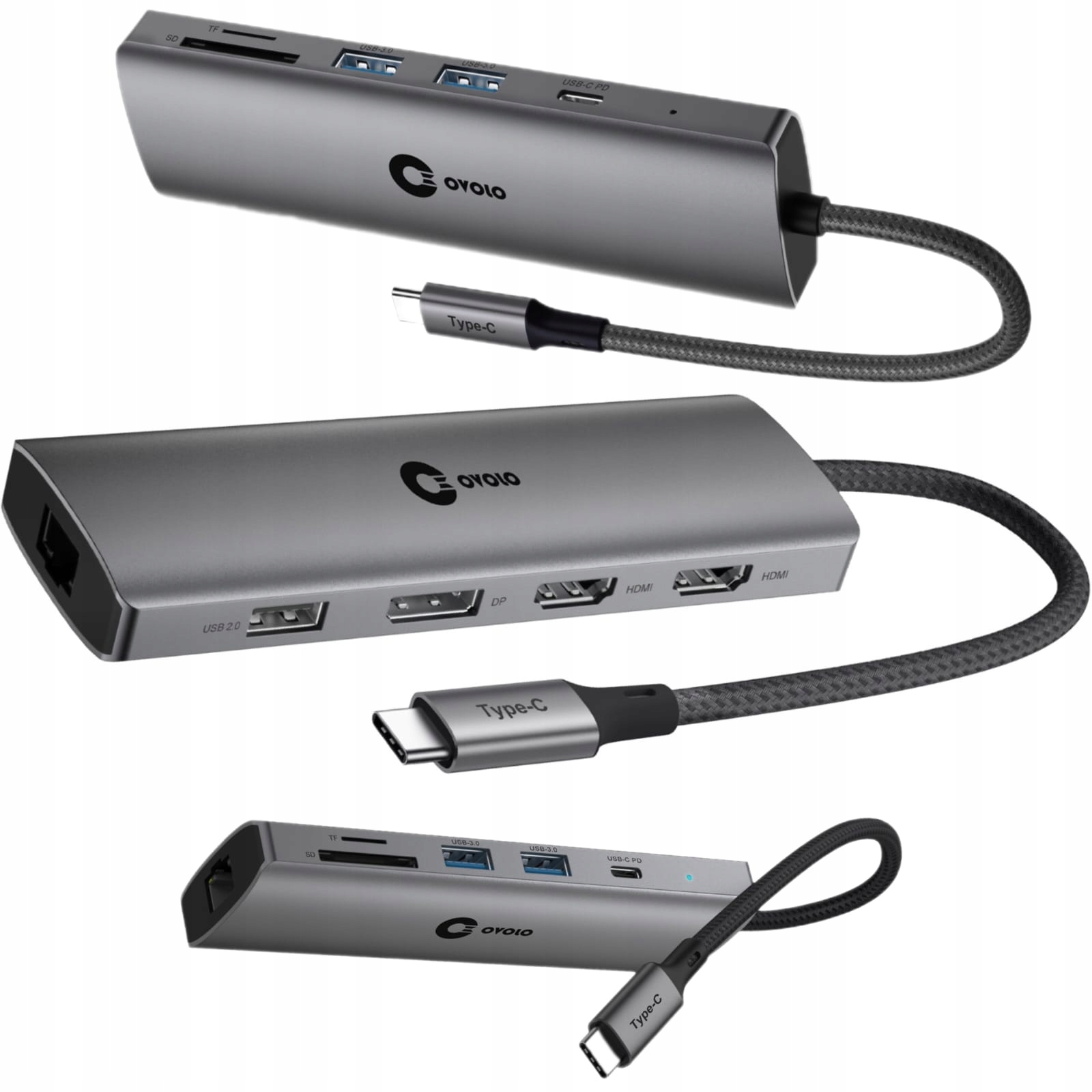 Hub do Laptopa Apple Usb-c 2xHDMI 4K DisplayPort Lan Ethernet Dual Monitor