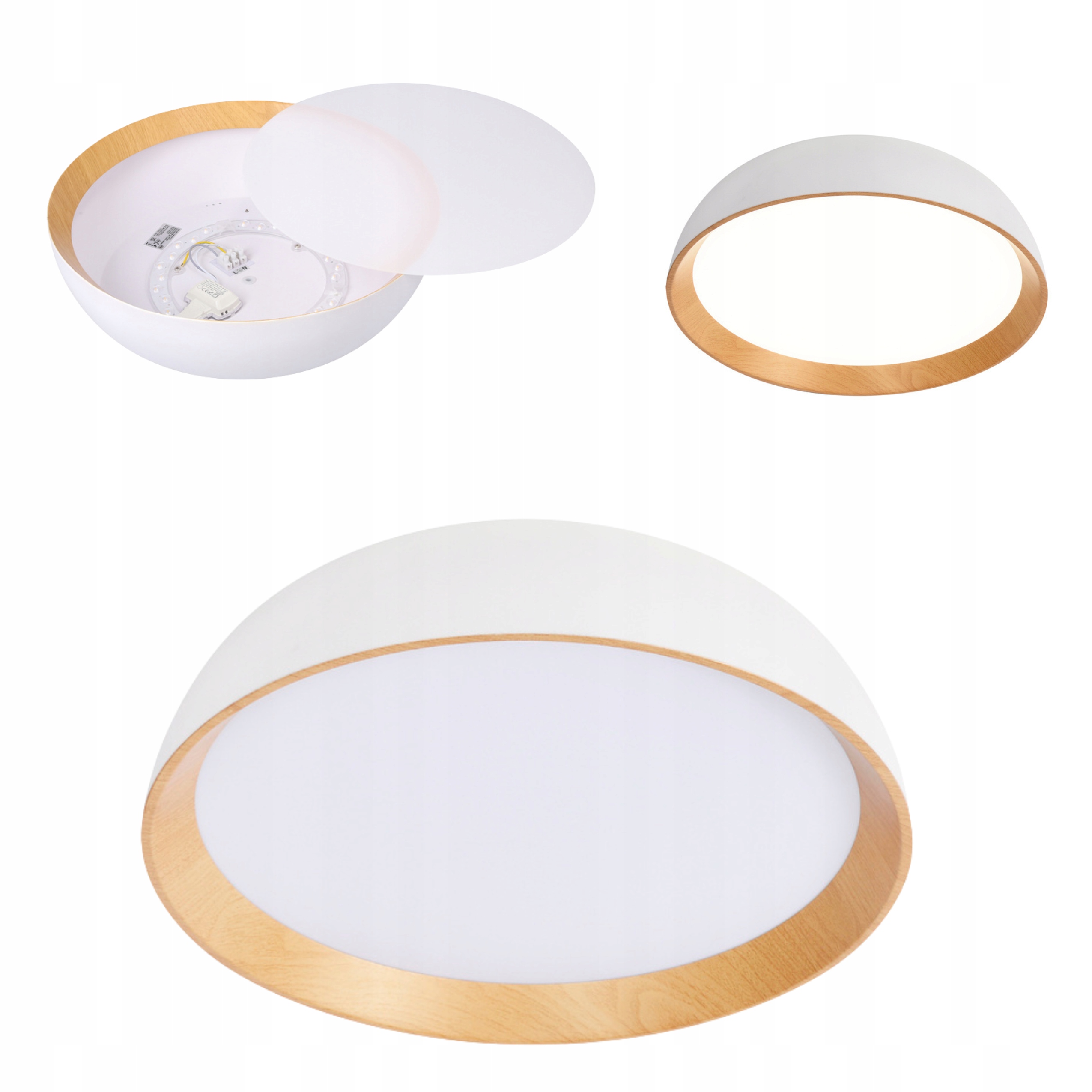 Calabria stropná lampa stropné svietidlo biela drevené tienidlo biela minimalistická