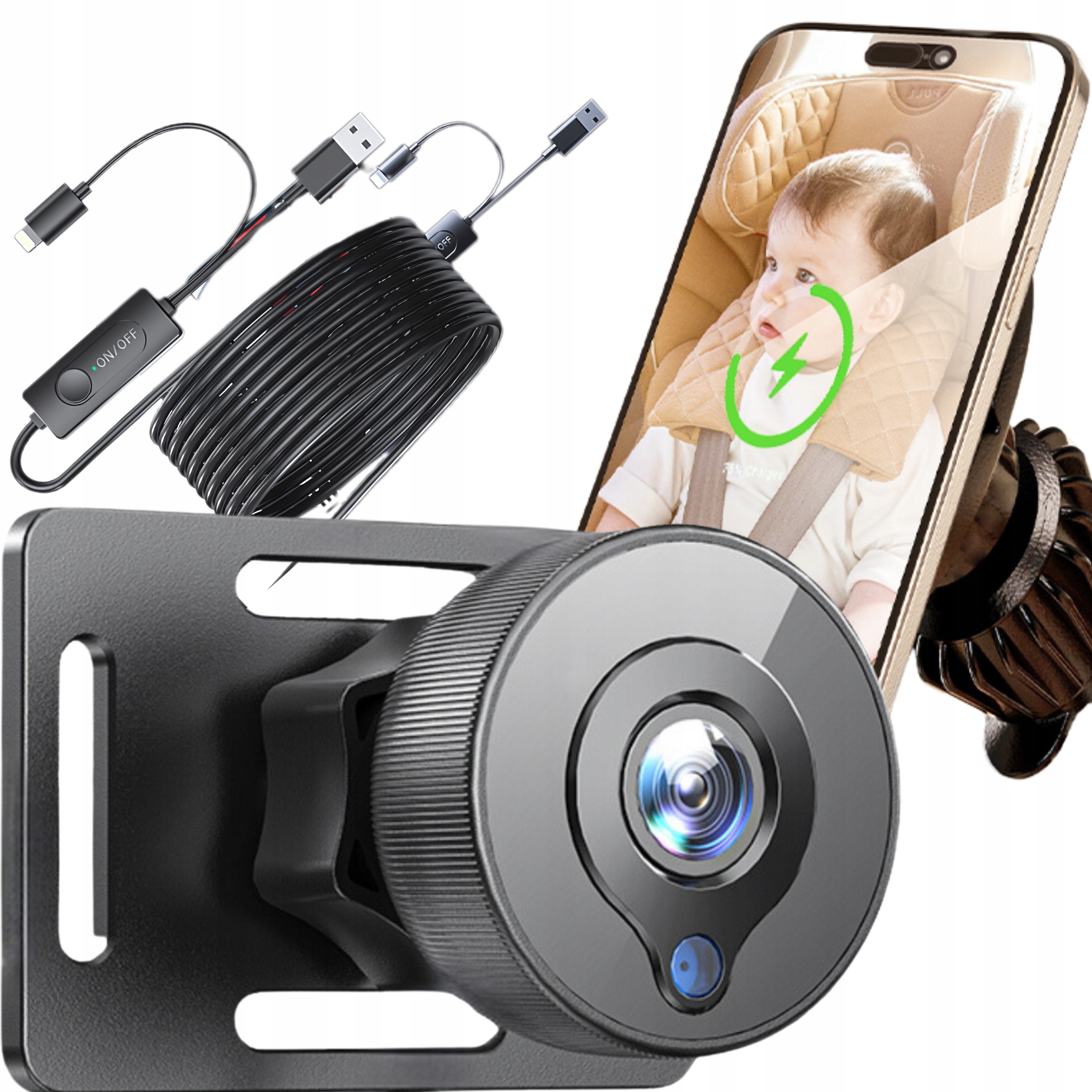 Samochodowa Niania Elektroniczna Dla Niemowląt Kamera Z Noktowizorem HD1080