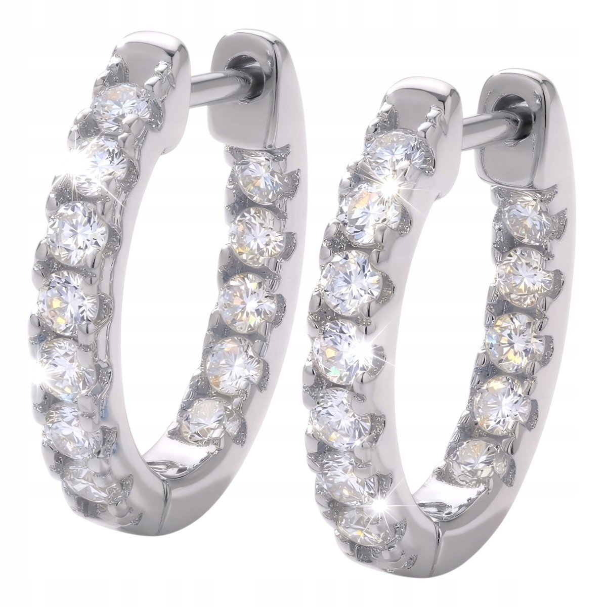 Náušnice Moissanit Kola stříbro 925 bílé zlato diamant kultivovaný briliantem