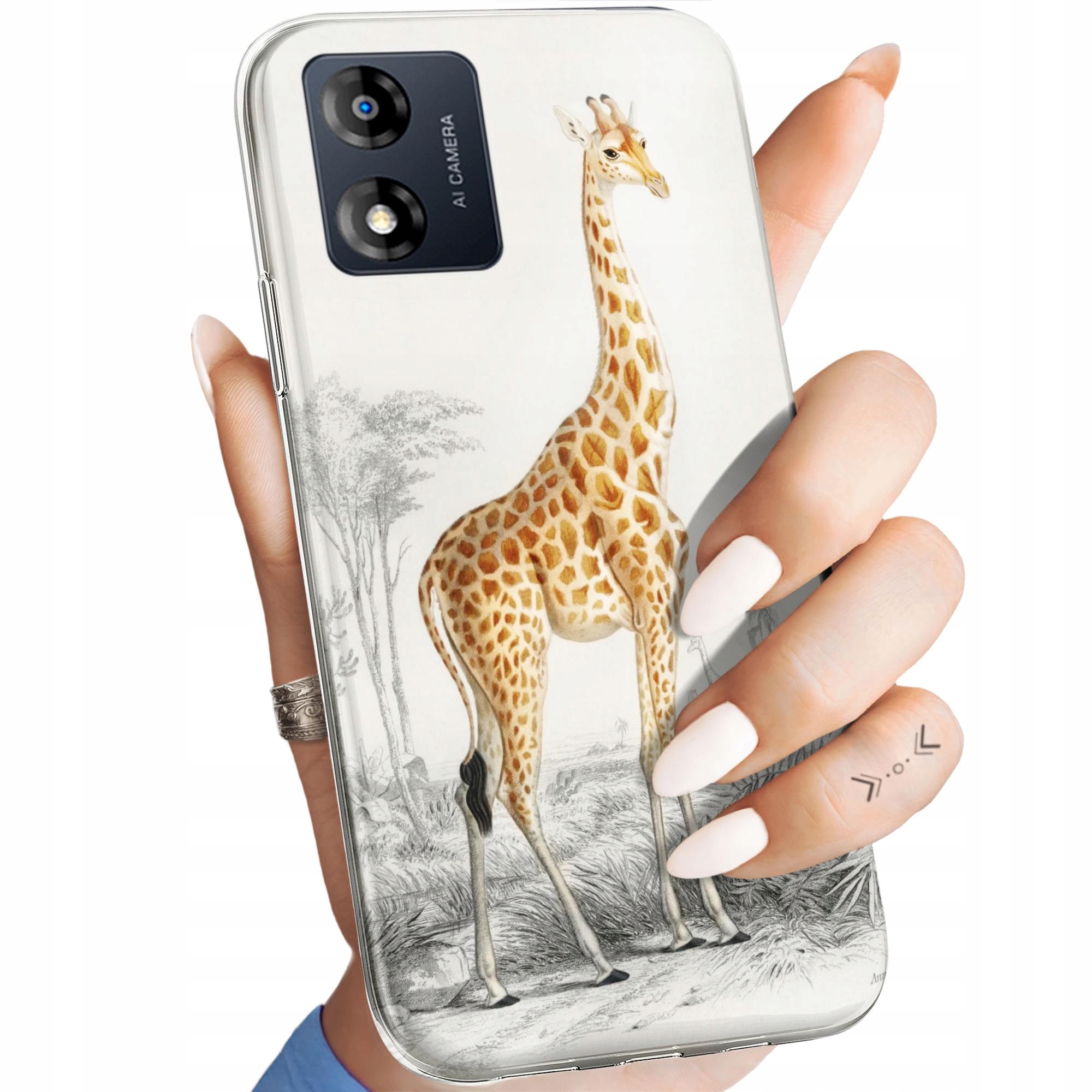 Etui Do Motorola Moto E13 Żyrafa Śmieszne Sawanna Obudowa Pokrowiec