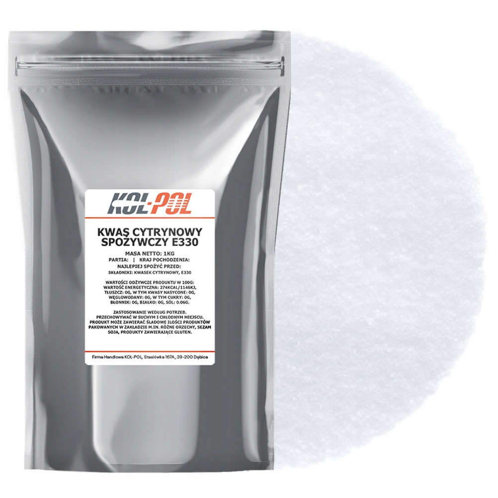 Levně 4 x Kyselina Citrónová 1 kg Potravinářská kyselina čistá přírodní vysoká Kol-Pol
