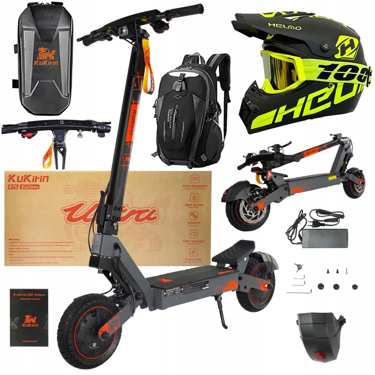 Kukirin G2 Ultra elektrické vozidlo 2000W 55km/h 55KM 48V18Ah 10" dárky