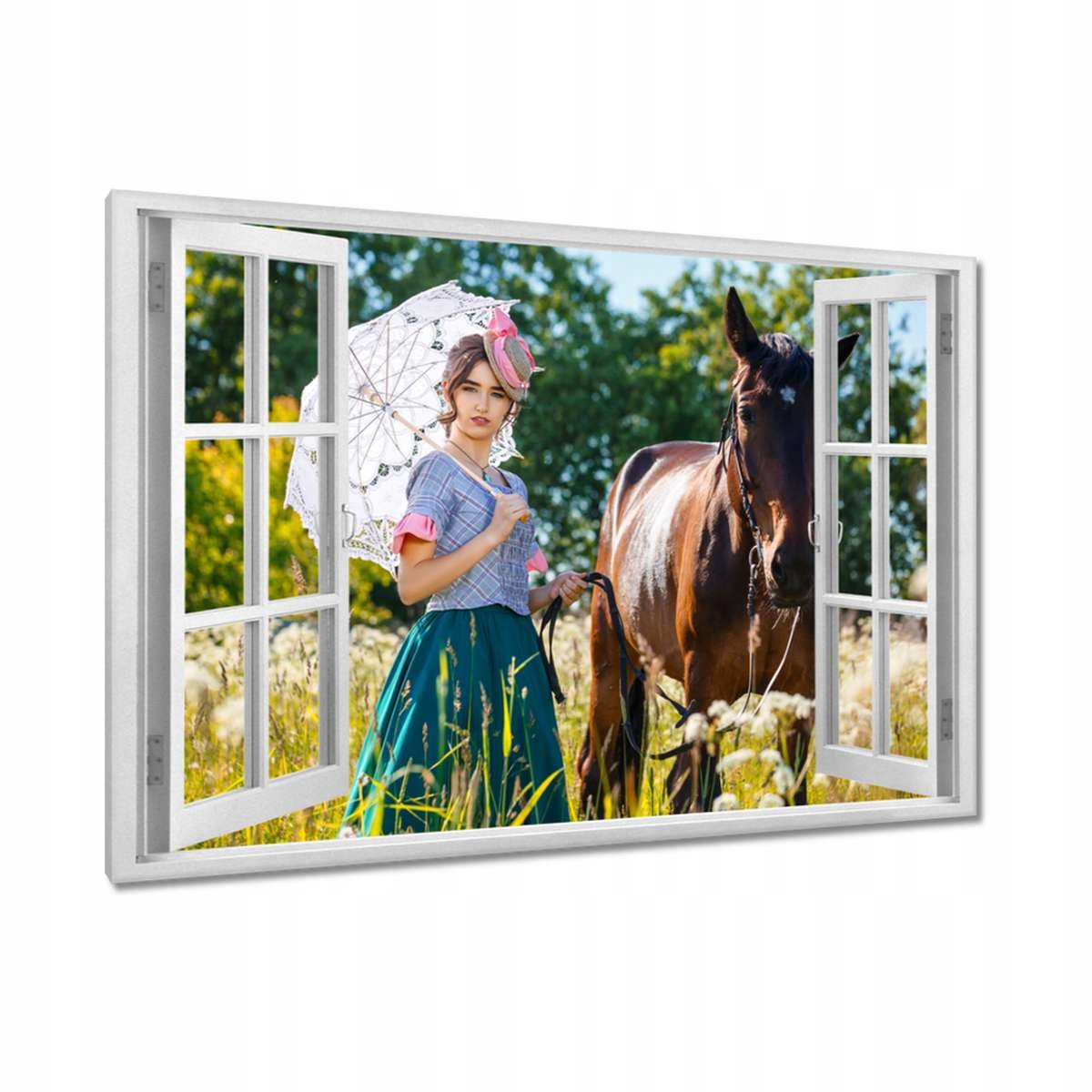 Obrazy 120x80 Dáma a kůň