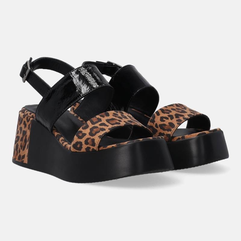 Venezia L062PABBOBS033 černé sandály vel. 37, koturna, panterka Kochland