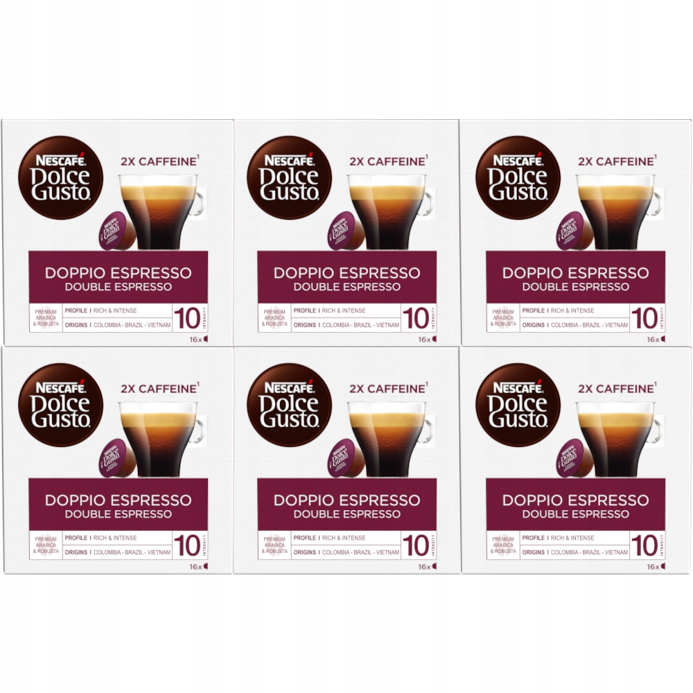 Nescafe DOLCE GUSTO кофе двойной эспрессо 6x16pcs