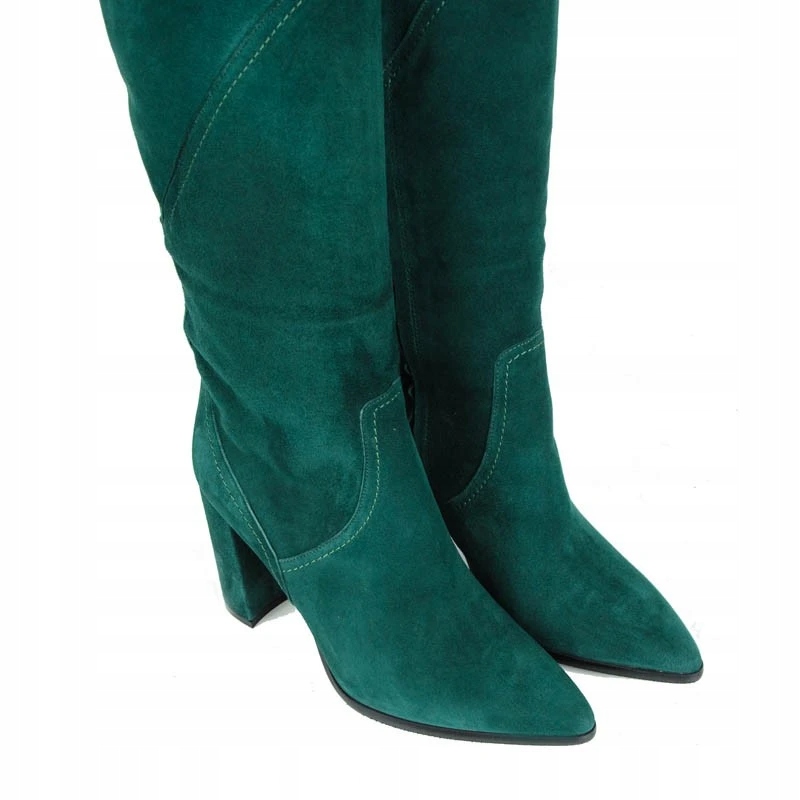 VISCONI 1930351/351 KOZAKI SKÓRA NUBUK ZIELONE 37 Kolor zielony