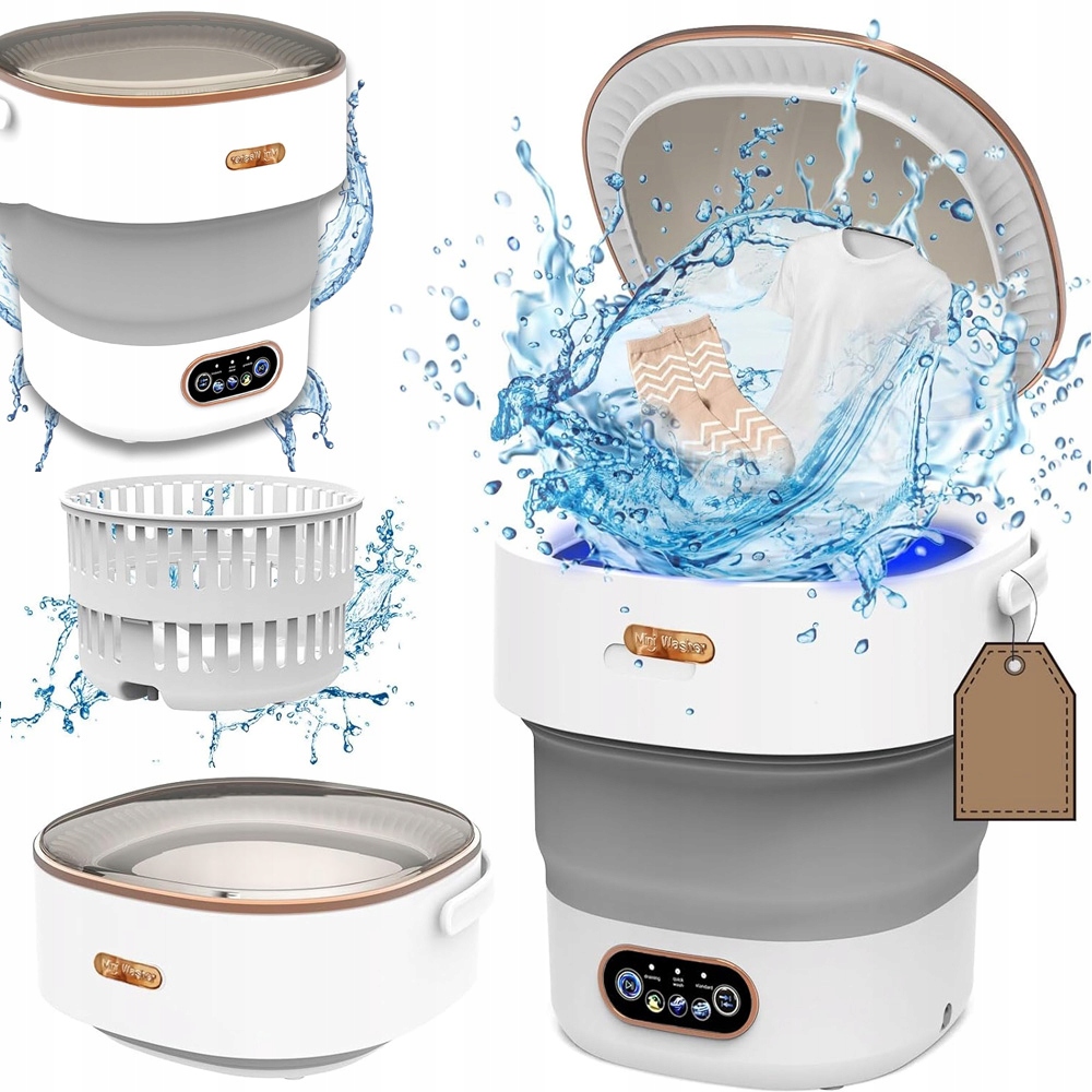 Przenośna Mini Pralka Składana Podróżna Automatyczna Turystyczna 12L