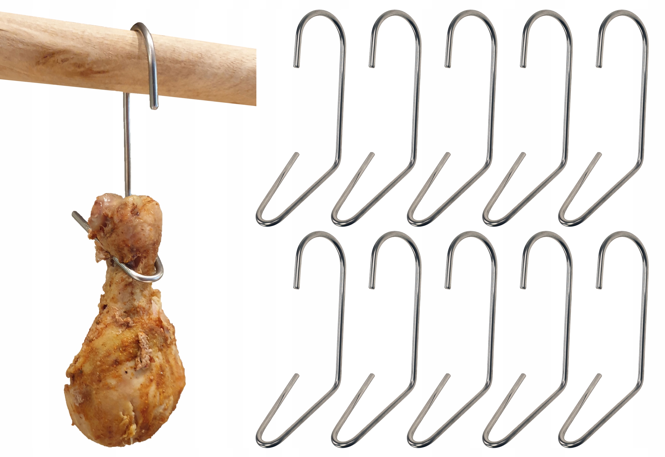 

H-311Haki do wędzenia udek kurczaka 10 szt Inox