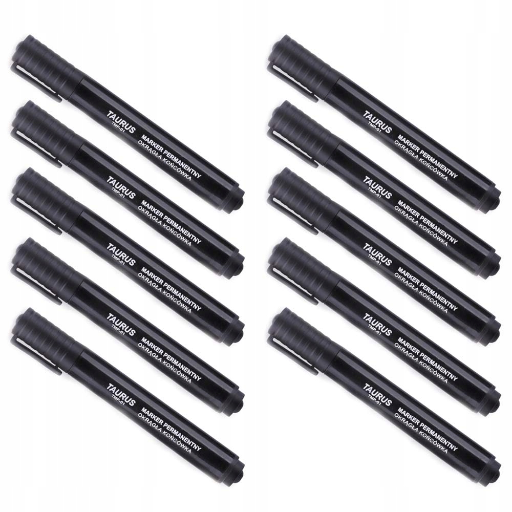 Markery permanentne komplet 1-3mm 10szt czarne