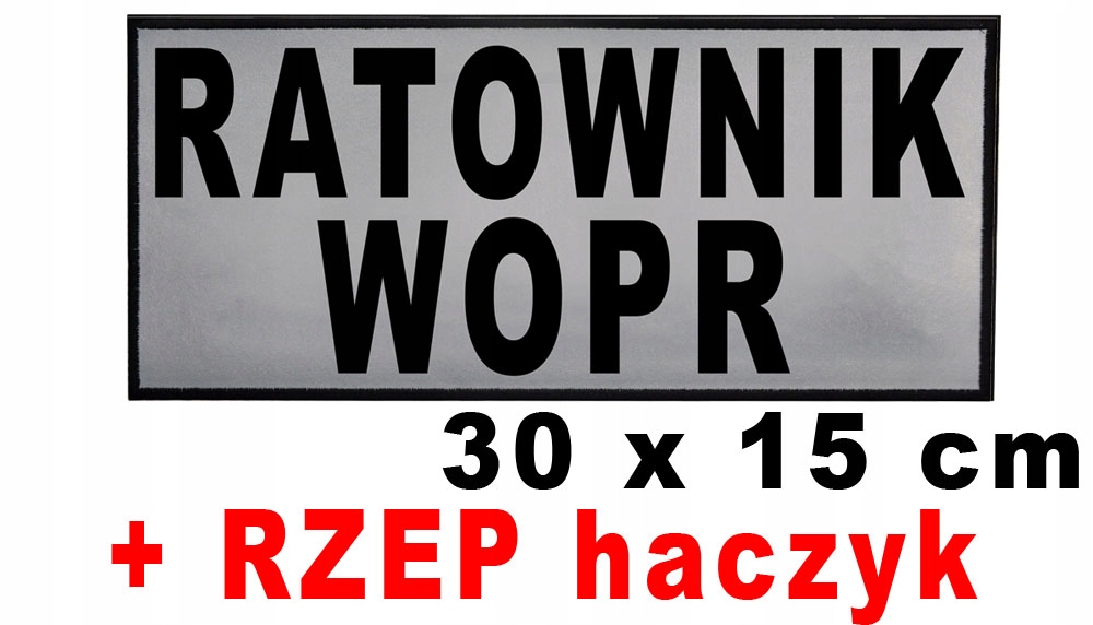 RATOWNIK WOPR - naszywka emblemat odblaskowy 30x15 cm RZEP