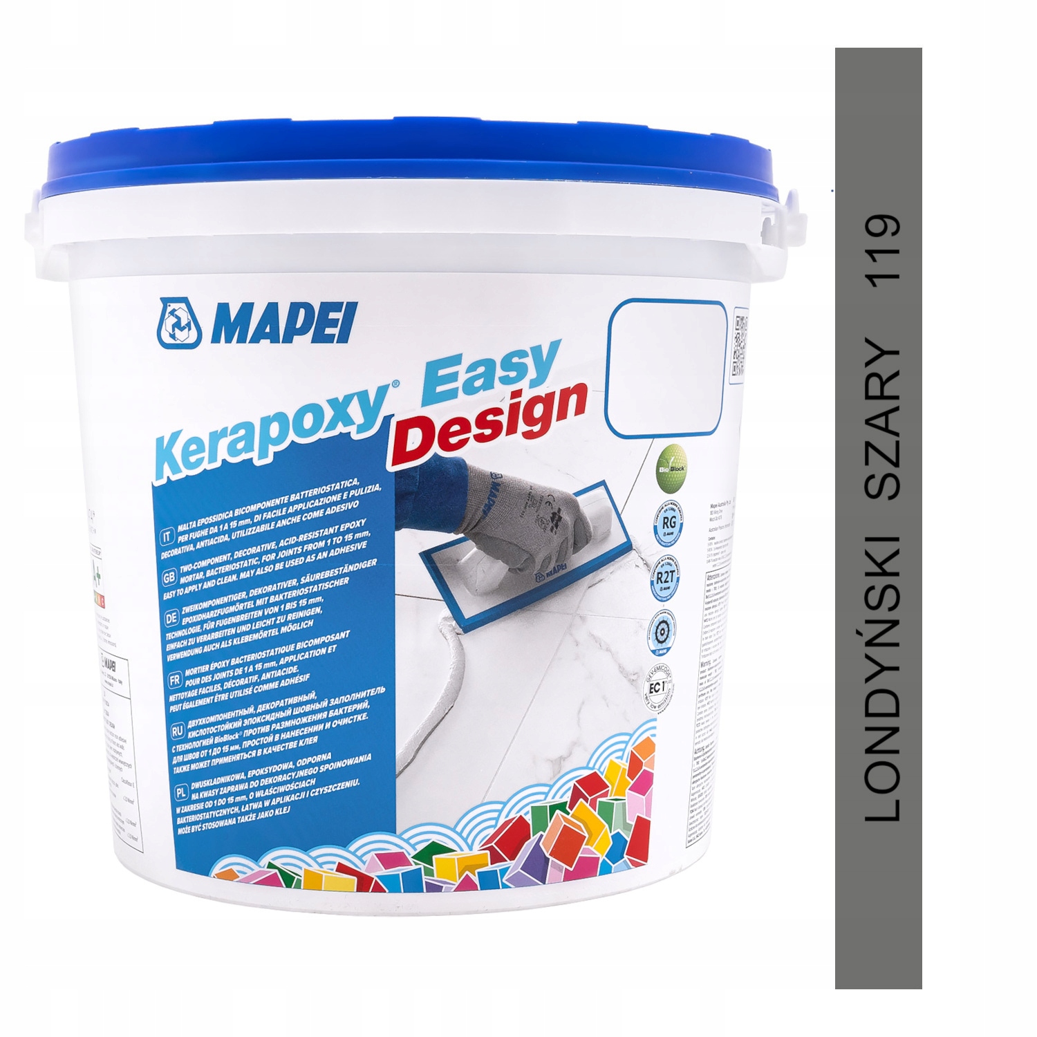 Epoxidová škárovacia hmota Mapei Kerapoxy Easy Design 3 kg farba 119 londýnska šedá
