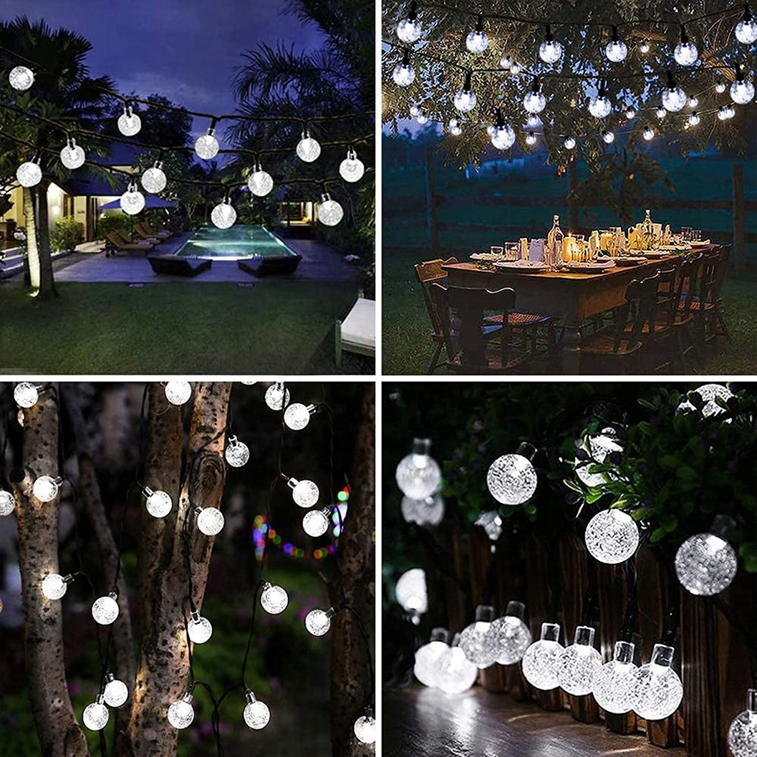 LEZONIC Solarna Girlanda Zewnętrzna 50 LED 7M IP65 Do Ogrodu i Imprez — miniatura 6