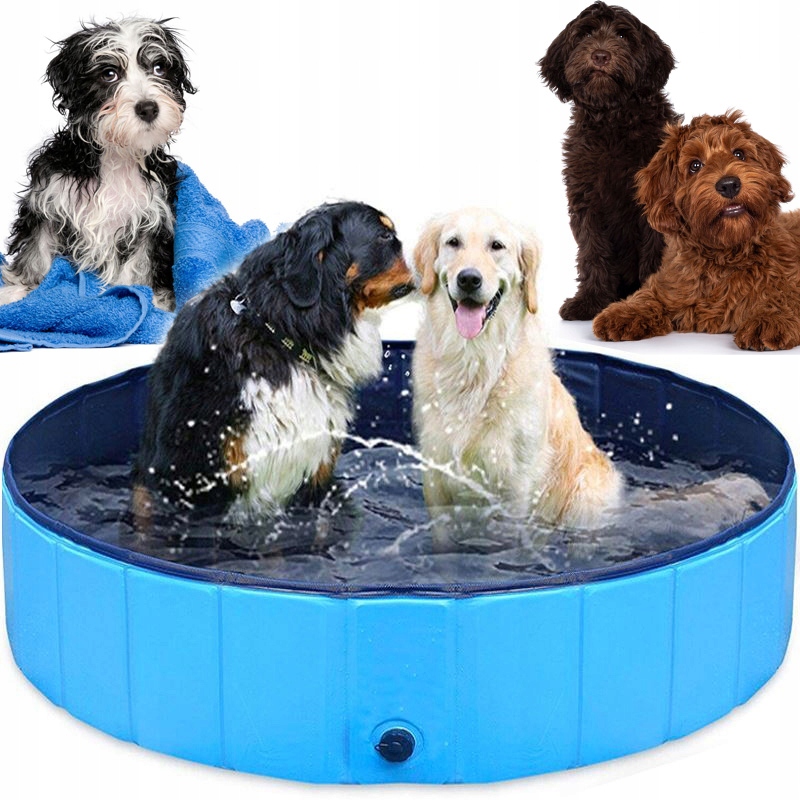 Levně Velký Zahradní Bazén Pro Psa Zvířata Na Ochlazení Mytí Skládací 160x30cm XXL