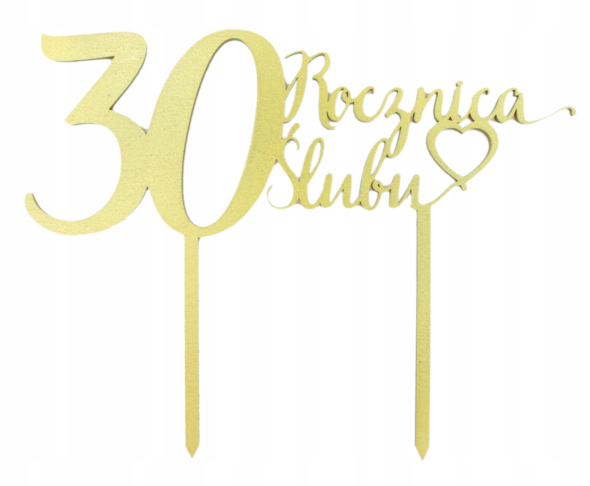 TOPPER NA TORT DO ZDJĘĆ Na 30 Rocznicę Ślubu Złoty