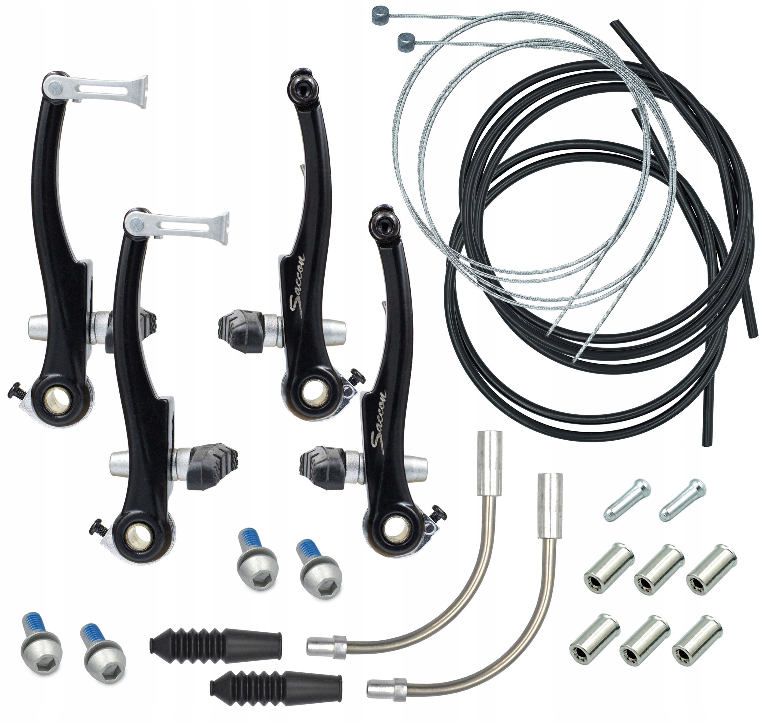 2x hamulec V-Brake 110mm+ klocki fajki gumy linki pancerze na przód + tył