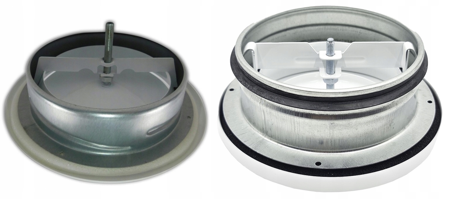 ANEMOSTAT WYWIEWNY 100mm BIAŁY PŁASKI + RAMKA HIT! Średnica otworu (mm) 100