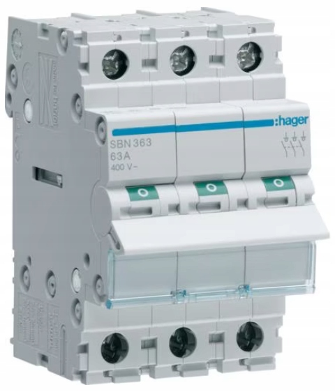 

Modułowy rozłącznik izolacyjny 63A Fr Hager SBN363