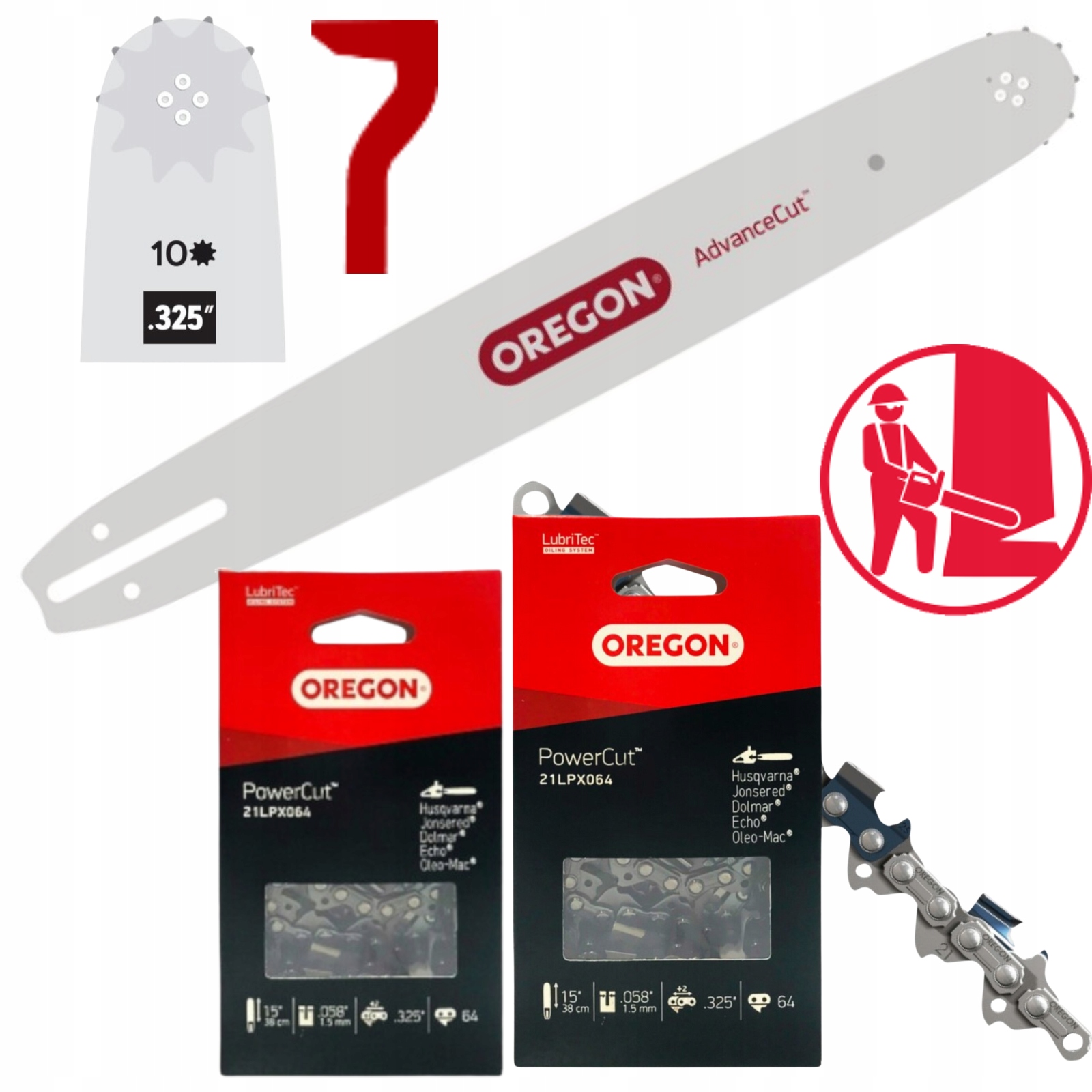 Prowadnica Oregon AdvanceCut 15" .325 1.5mm + 2x Łańcuch Oregon PowerCut