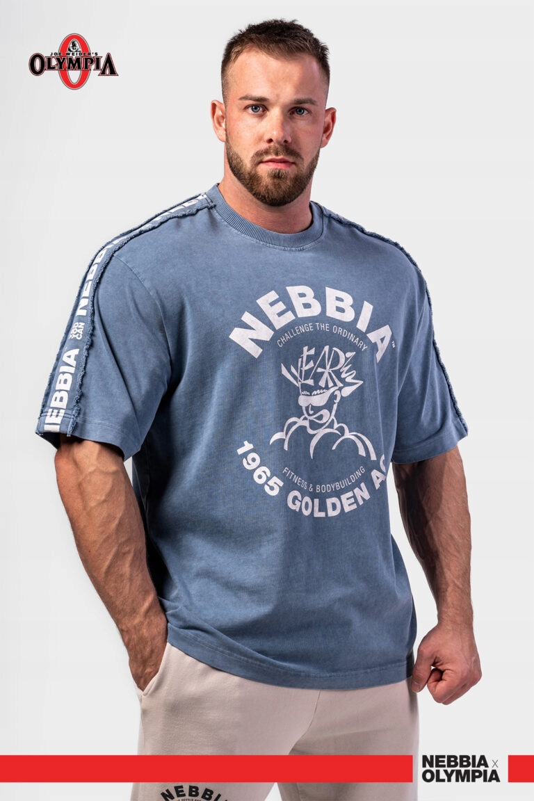Nebbia x Olympia Koszulka męska treningowa Golden Age 790 blue r. 3XL