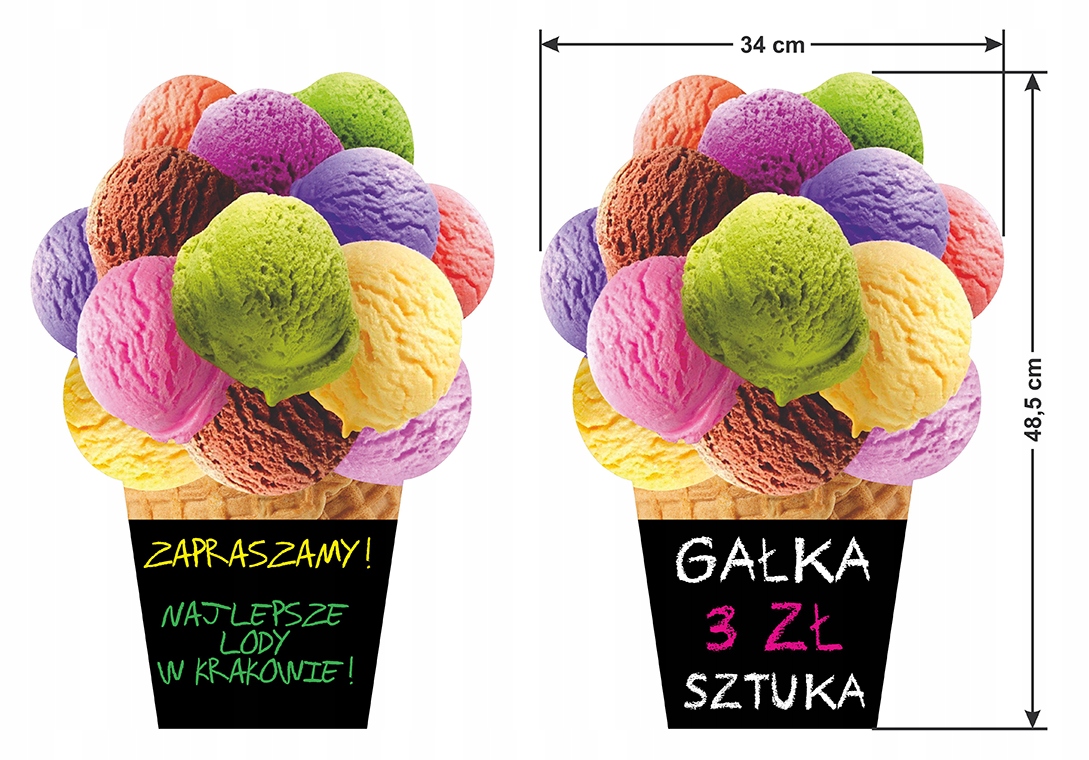 TABLICA KREDOWA LODY GAŁKI WISZĄCA LÓD REKLAMOWY EAN (GTIN) 5901856407300