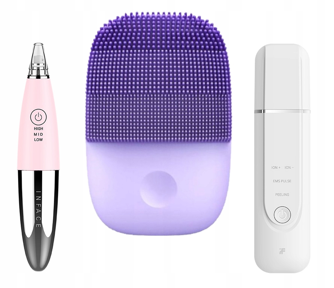 InFace SZCZOTECZKA + ODKURZACZ DO WĄGRÓW + PEELING