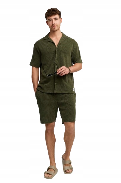 Indicode Zelený Komplet Pánská Košile S Krátkým Rukávem