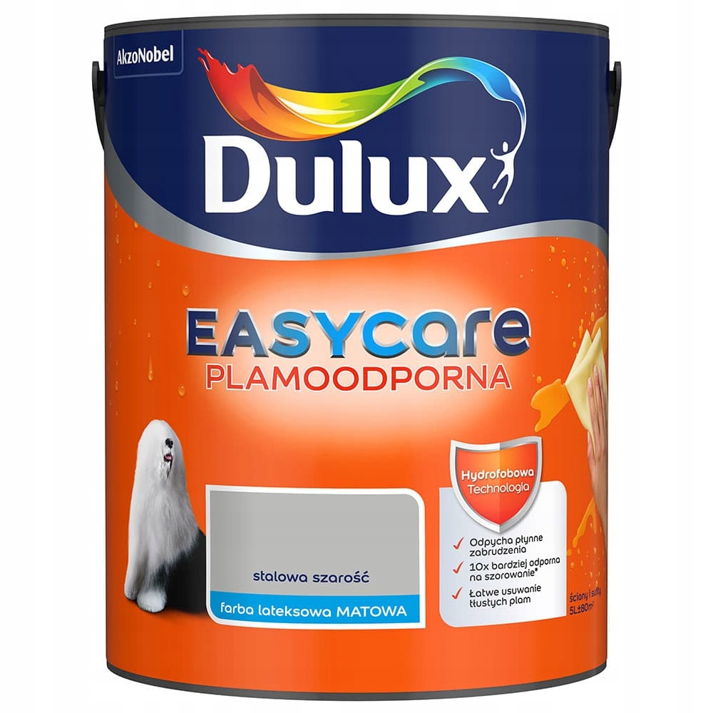 Dulux EasyCare Farba Ścienna Stalowa szarość 5L