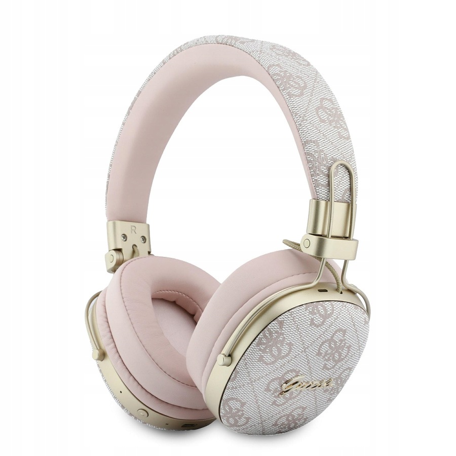 Guess Sluchátka do uší Bluetooth Enc Metal 4G Script Logo růžová