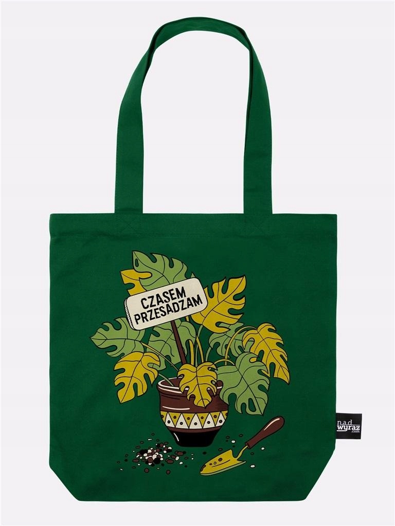 TORBA BAWEŁNIANA ZIELONA CZASEM PRZSADZAM