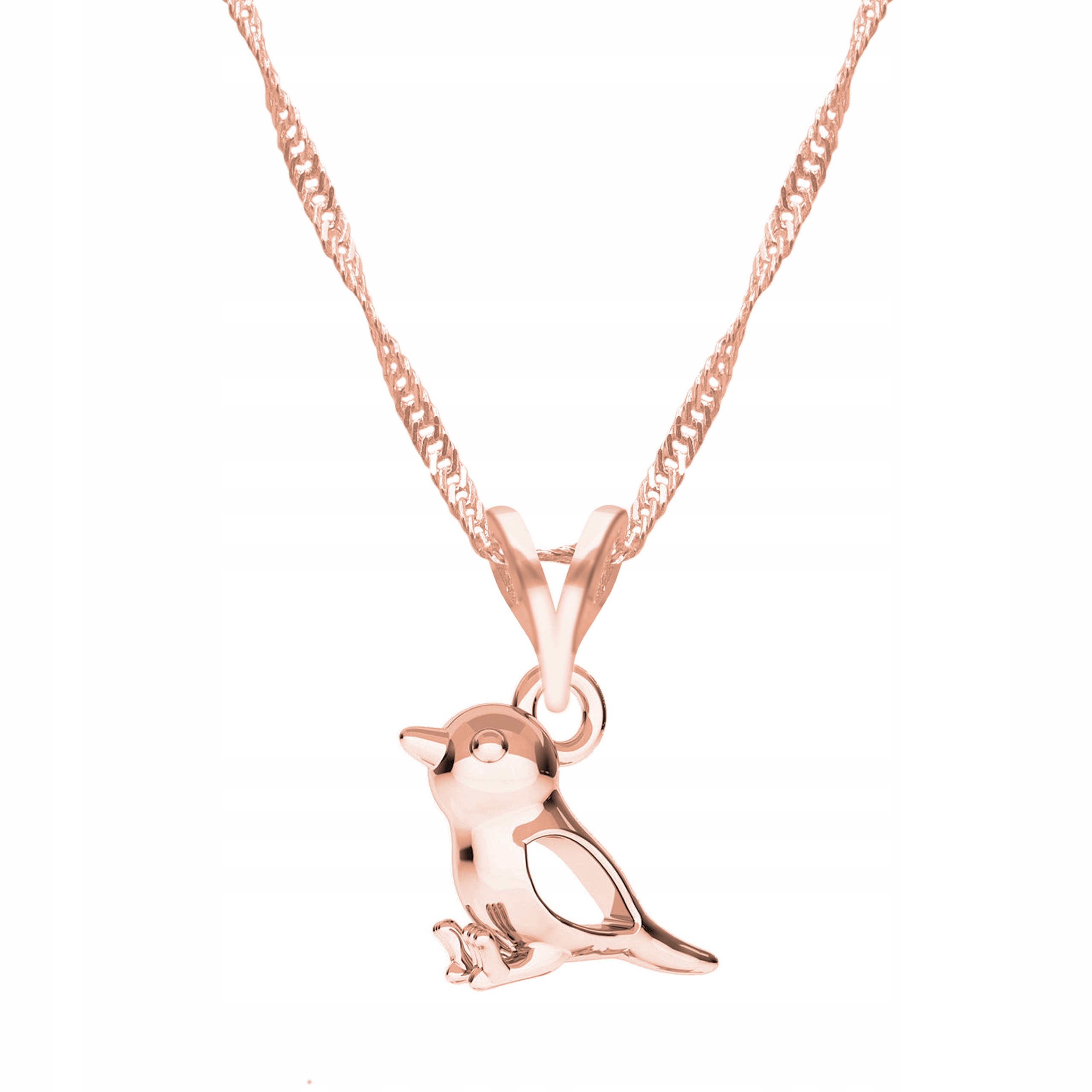 Řetízek zlatý náhrdelník 925 Vrabec Pták Zvíře