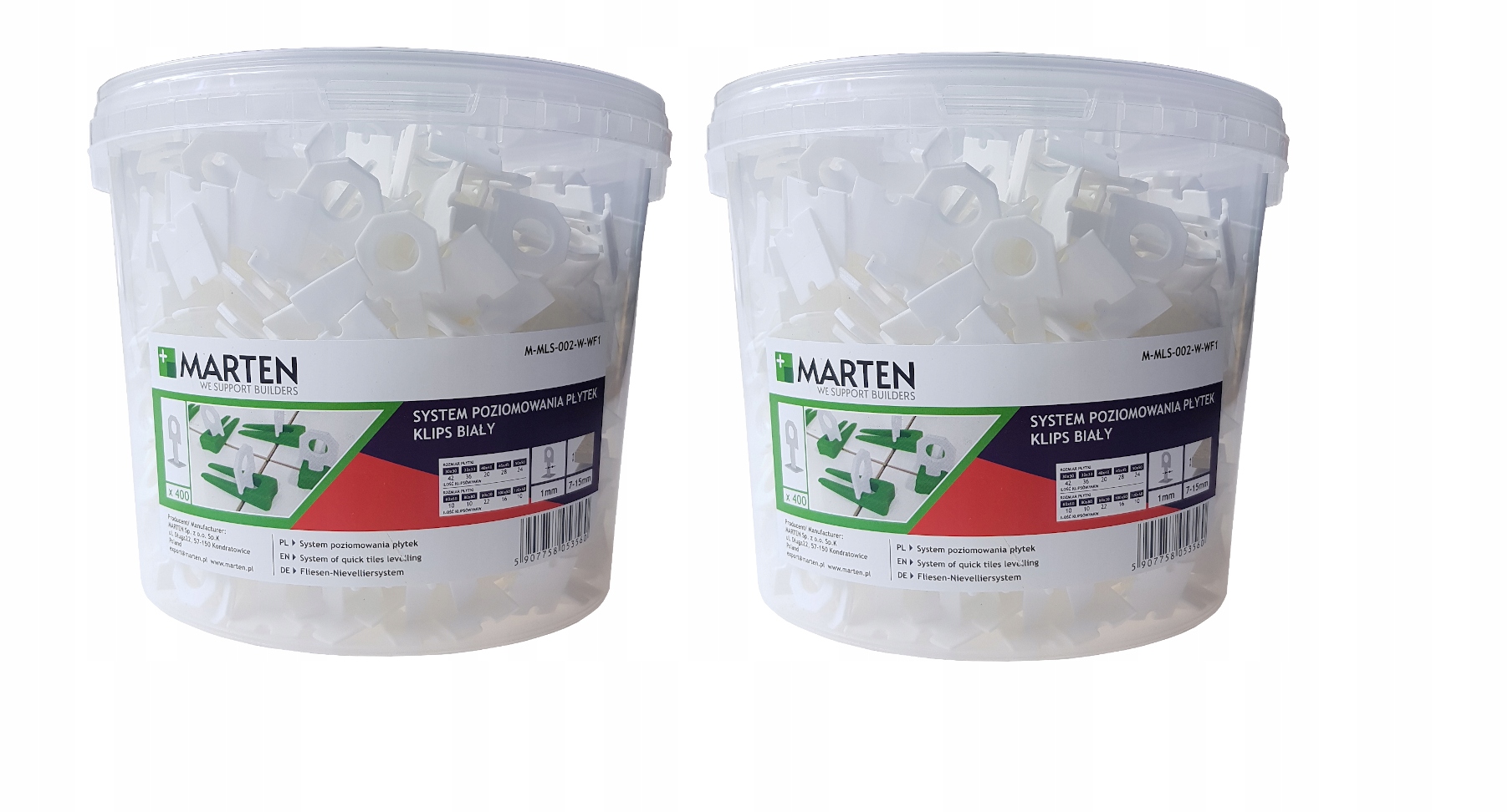 Nivelační svorky/klipy Marten pro dlaždice 800 ks 1 mm