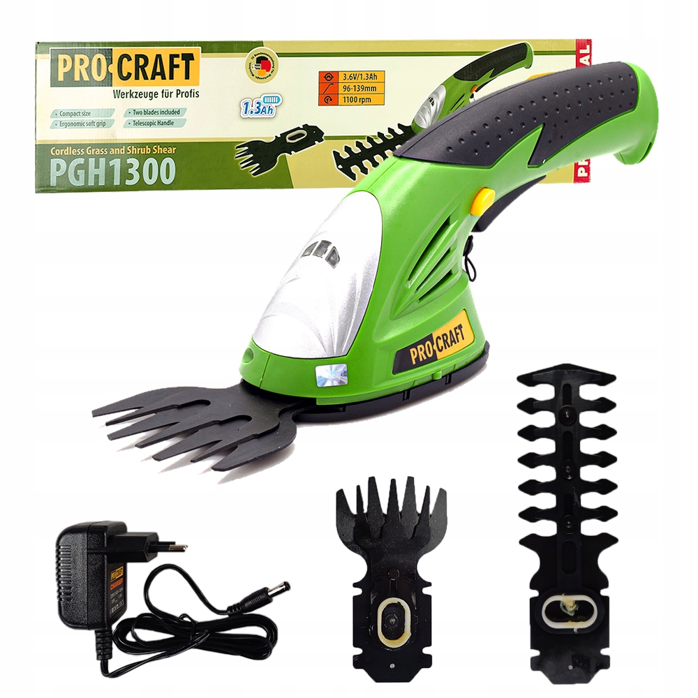 Akumulátorové nůžky na trávy a živý plot Procraft PGH1300