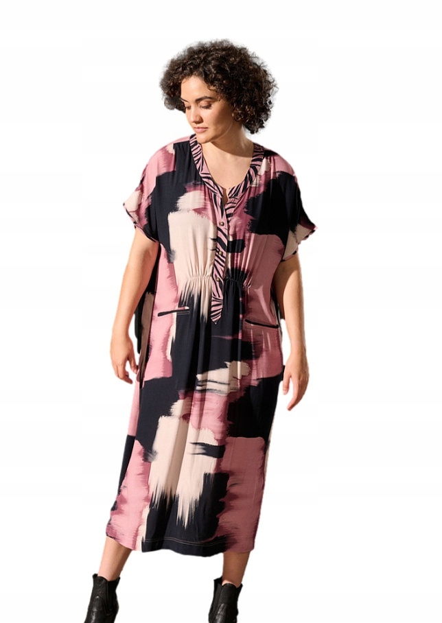 Návštěvní Šaty Pont Neuf Maxi Vzor Plus Size V457 42