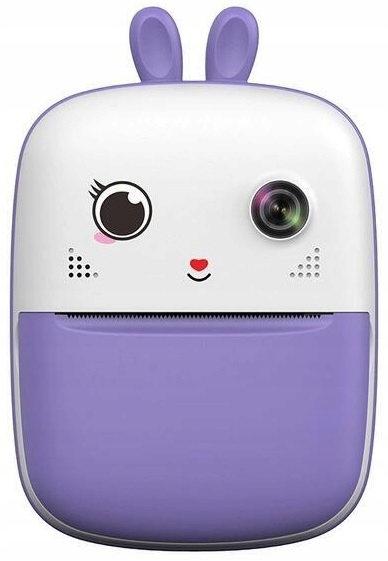 Aparat z drukarką termiczną dla dzieci fioletowy króliczek